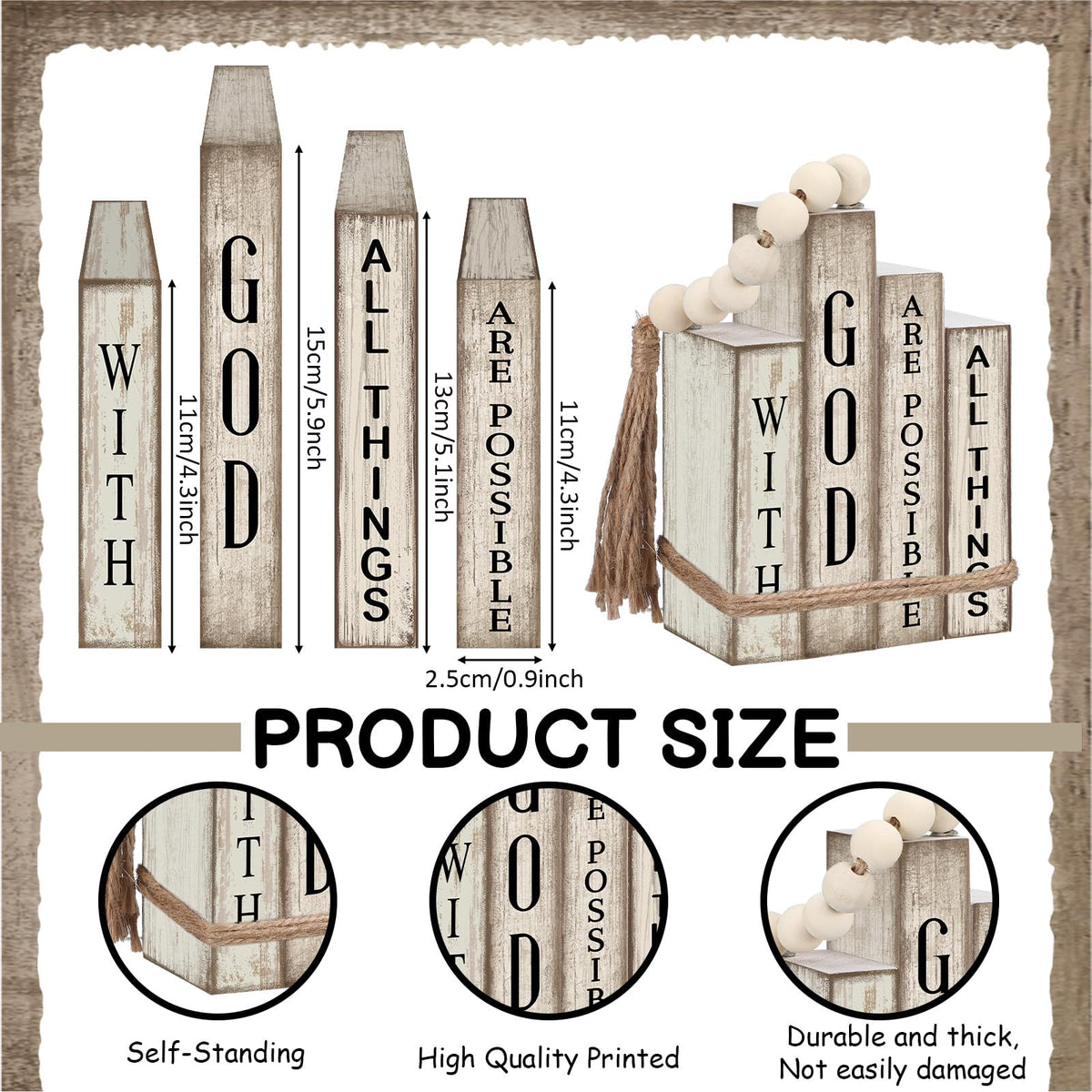 Lineshading rustic wood decor piece with natural grain finish.