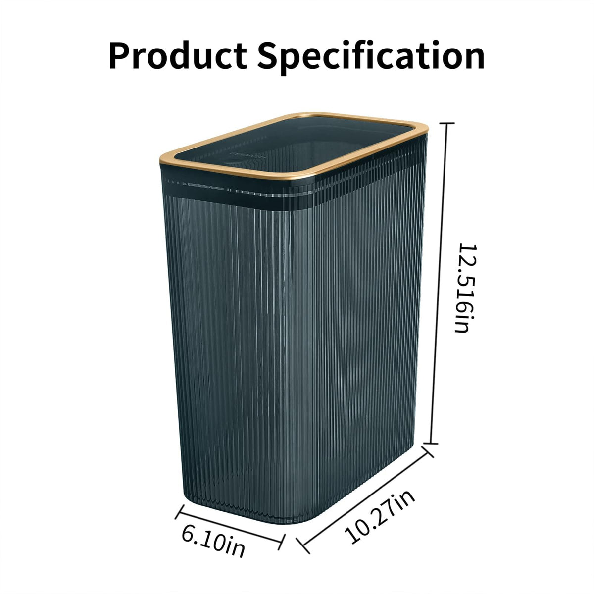 Lingerlanden 10L capacity trash bin is ideal for daily home waste.