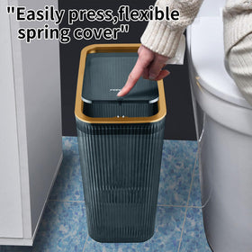 Lingerlanden clear trash bin is waterproof and easy to clean for quick maintenance.