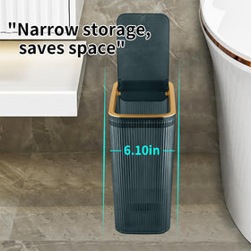 Lingerlanden elegant transparent trash bin complements any decor while staying discreet.