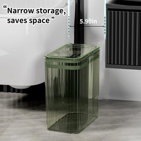 Lingerlanden green plastic trash can, compact and easy to clean.