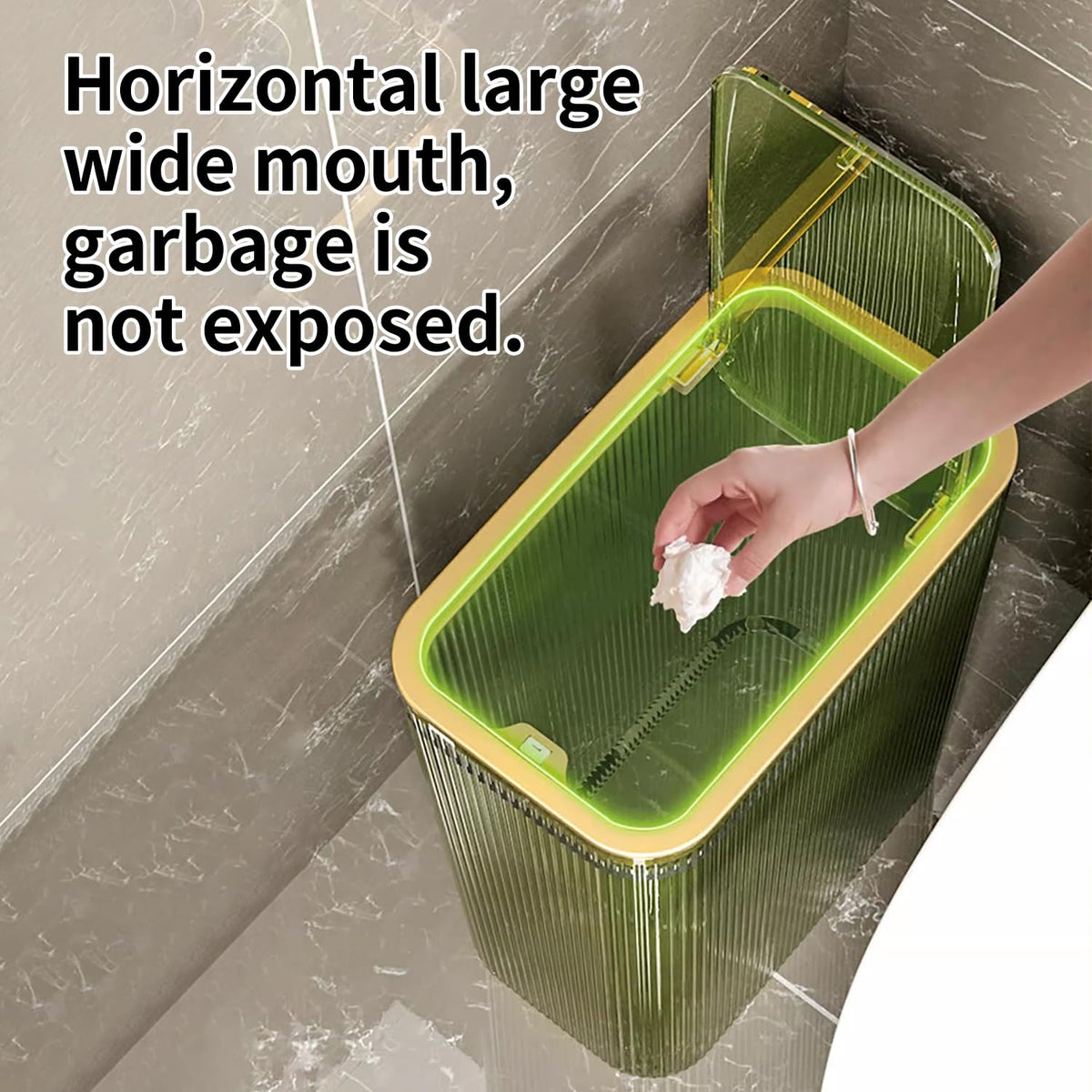 Lingerlanden multipurpose trash bin suitable for kitchen, bedroom, or bathroom organization.