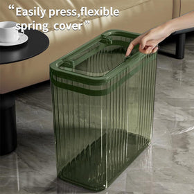 Lingerlanden transparent bin complements home decor while staying discreet.