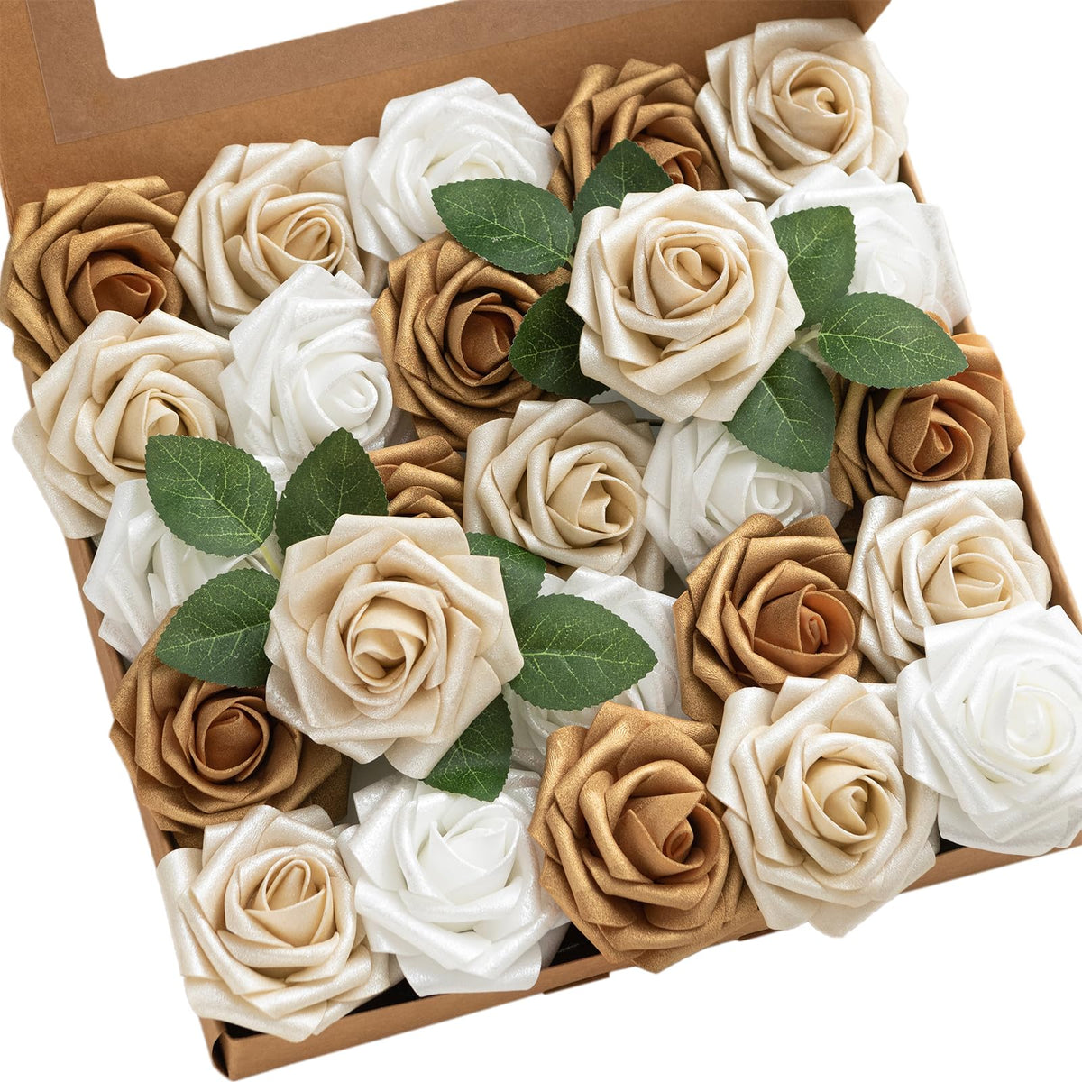 Ling's Moment 25-piece gold foam roses ideal for centerpieces.