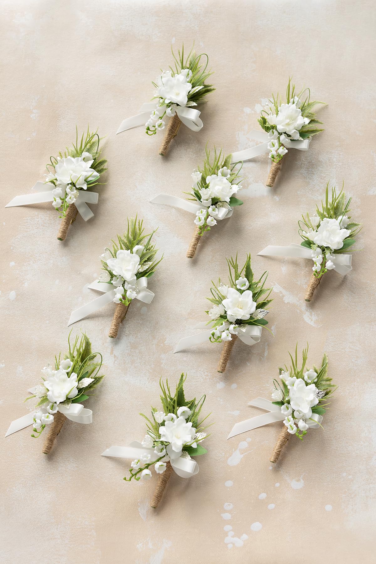 Ling's Moment boutonniere for men built-in pins in action for quick attachment