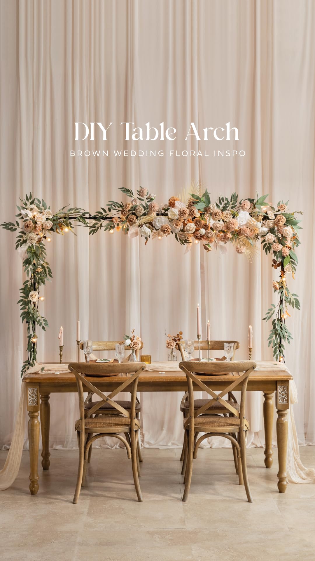 Ling's Moment DIY centerpiece with 3-inch gold roses.