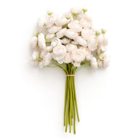 Ling's Moment cream ranunculus artificial flower for bouquet filler and lasting decor