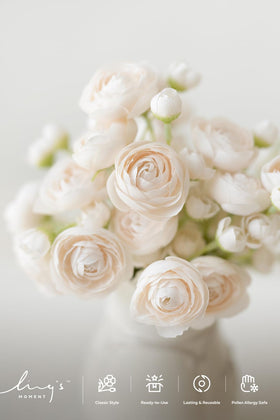 Ling's Moment ranunculus silk stem with flexible wire for easy DIY arrangements