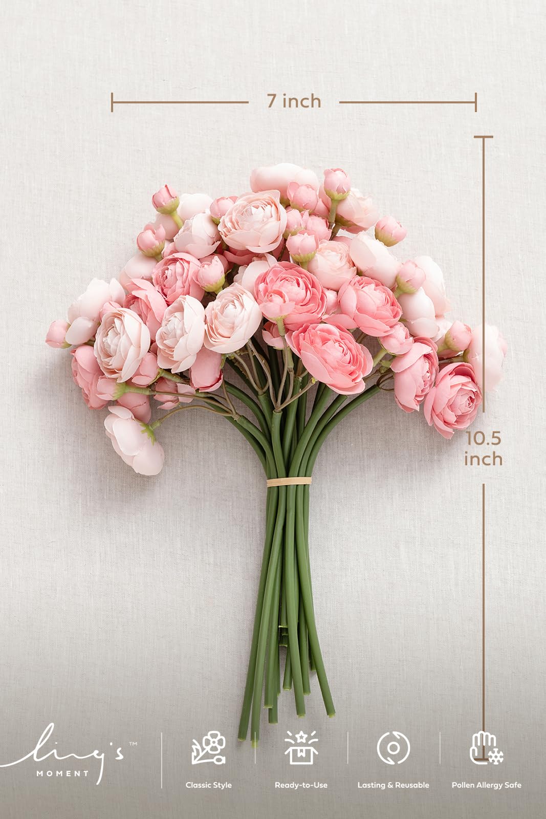 Ling's Moment dusty rose ranunculus adds charm to centerpieces