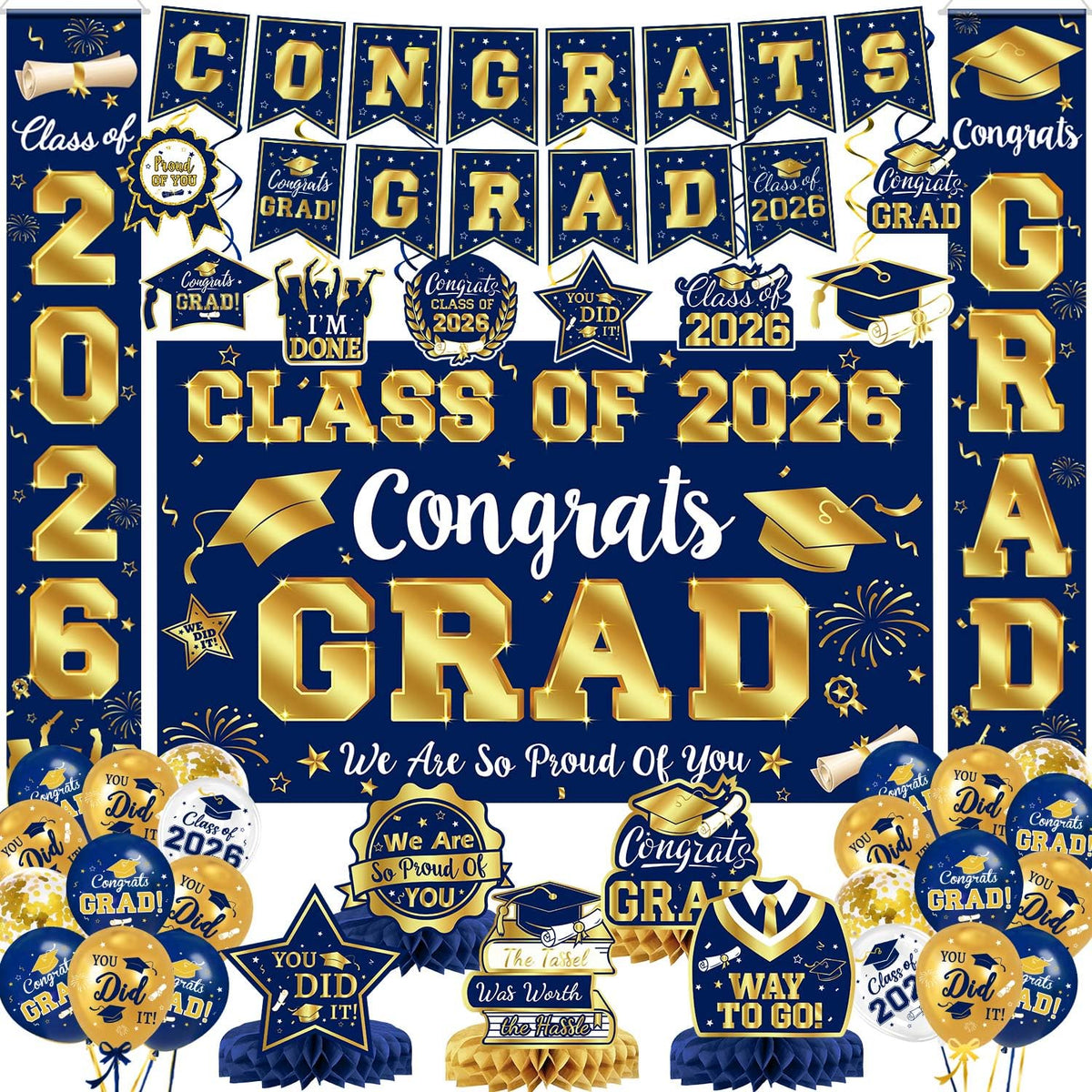 LINHAXM 2026 graduation banner creates a bold photo backdrop.