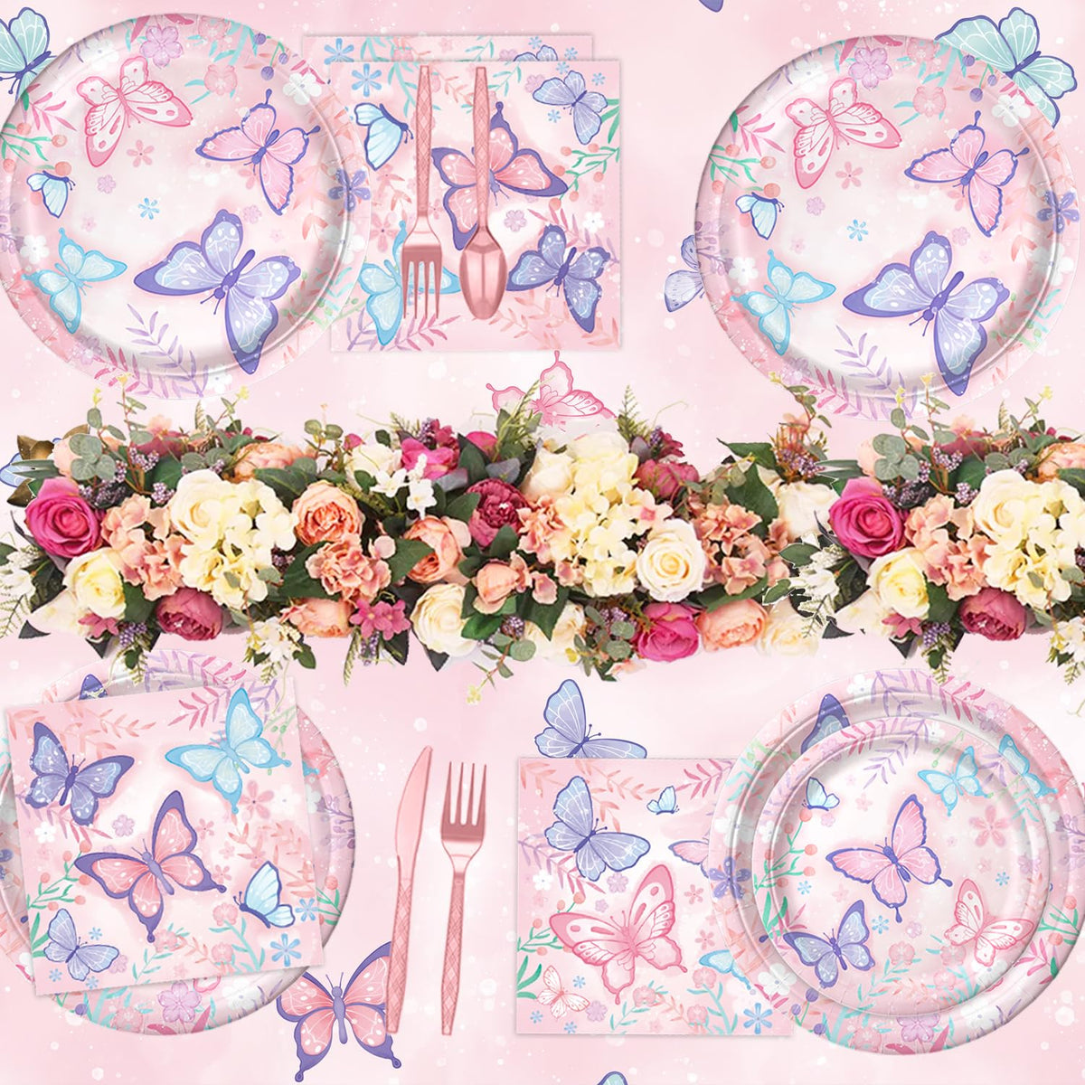 LINHAXM butterfly tablecloth 54x108 inches protects surfaces with color.