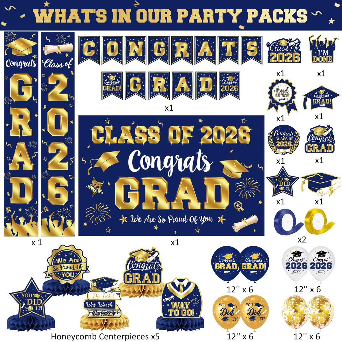 LINHAXM Class of 2026 backdrop enhances indoor party ambiance.