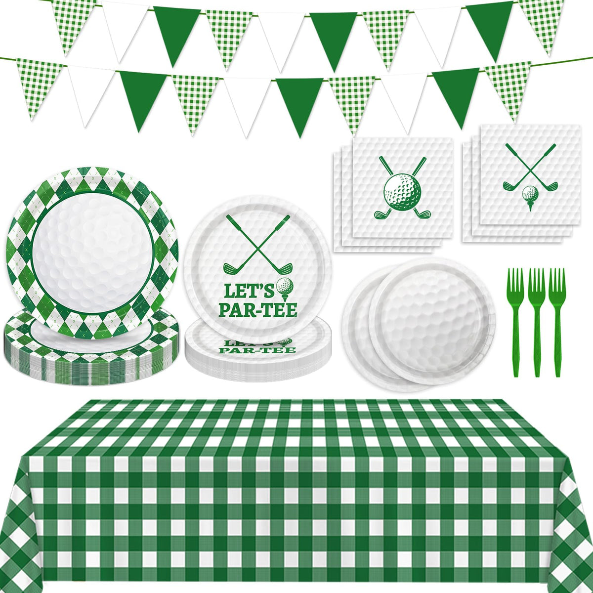 LINHAXM golf party dinner plates with golf ball texture for easy, stylish dining