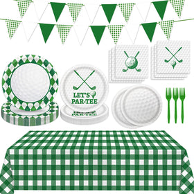 LINHAXM golf party dinner plates with golf ball texture for easy, stylish dining