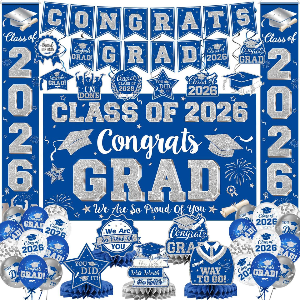 LINHAXM graduation banner Class of 2026 adds bold color to party decor