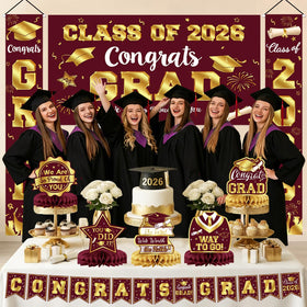 LINHAXM honeycomb centerpieces maroon and gold provide stylish table accents.