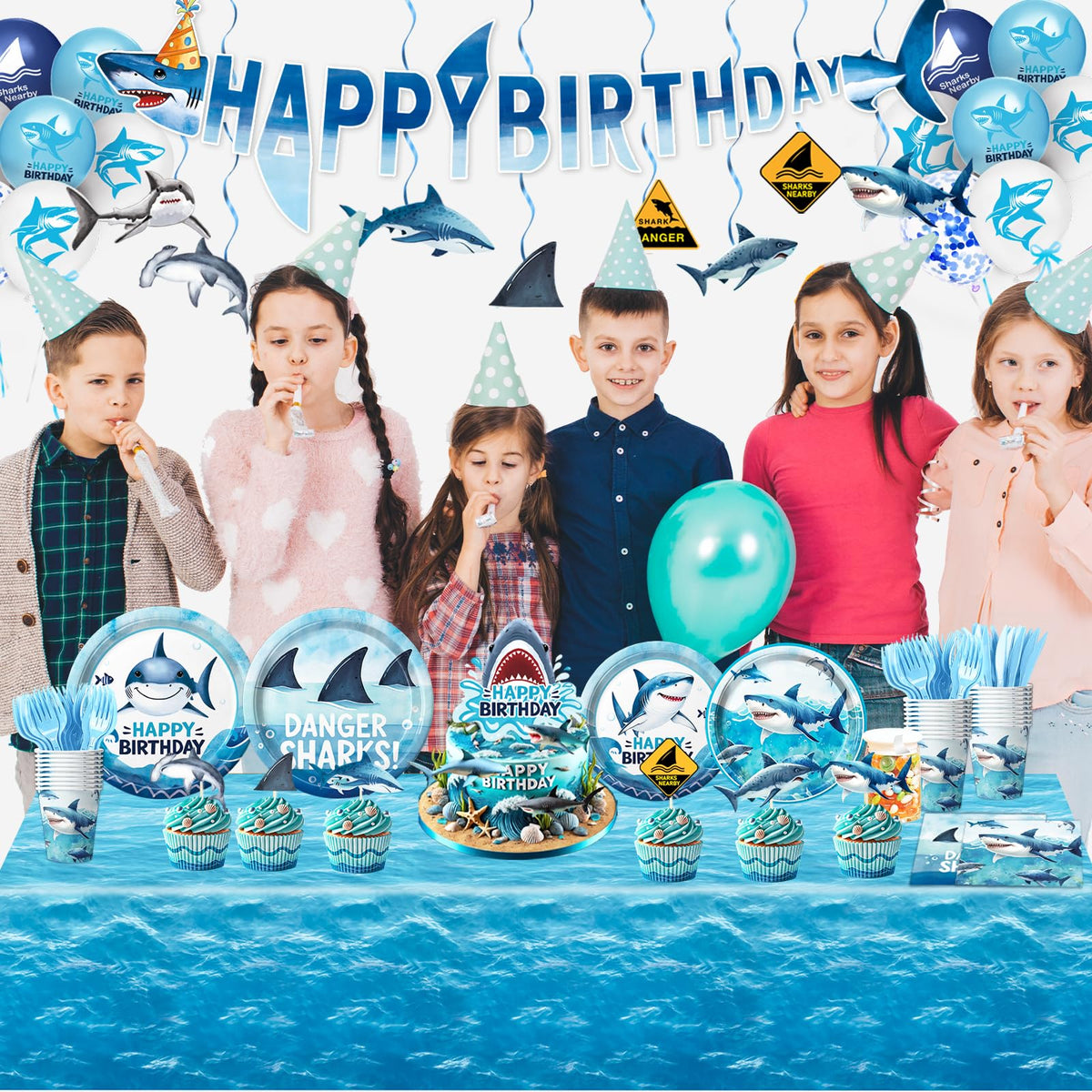 LINHAXM shark balloons bring color and quick setup to celebrations