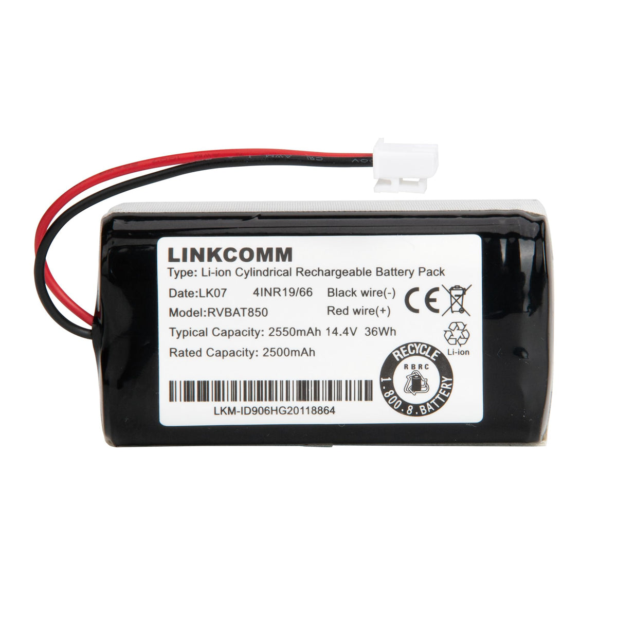 LINKCOMM RVBAT850 battery pack packaging and quick setup guide