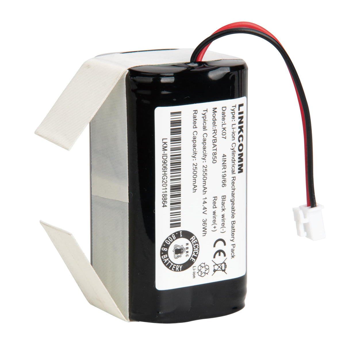 LINKCOMM RVBAT850 battery pack side view for easy replacement and compatibility