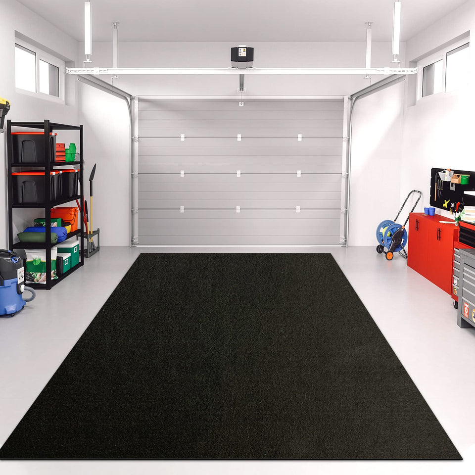LINLA absorbent oil mat under car protects garage floor from spills