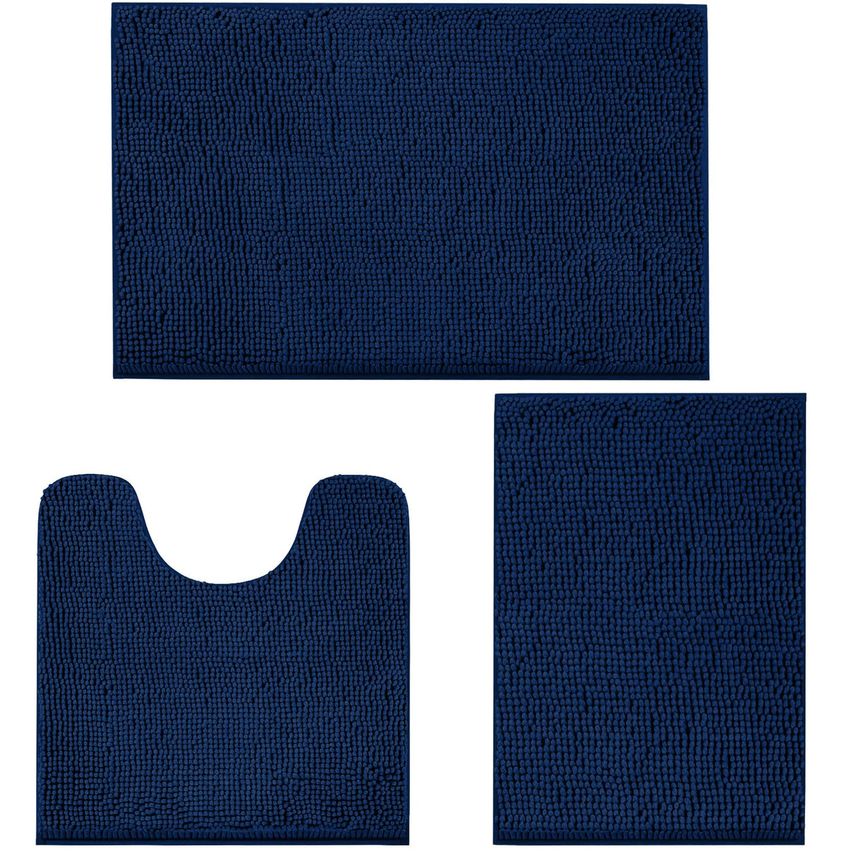 LINLA navy small rug with plush texture for soft, comfortable steps