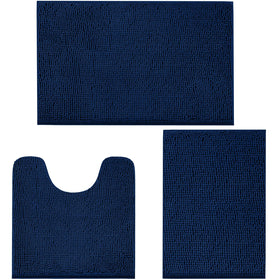 LINLA navy small rug with plush texture for soft, comfortable steps
