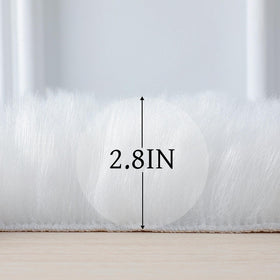 Linmopm washable faux fur rug cold wash for easy care.