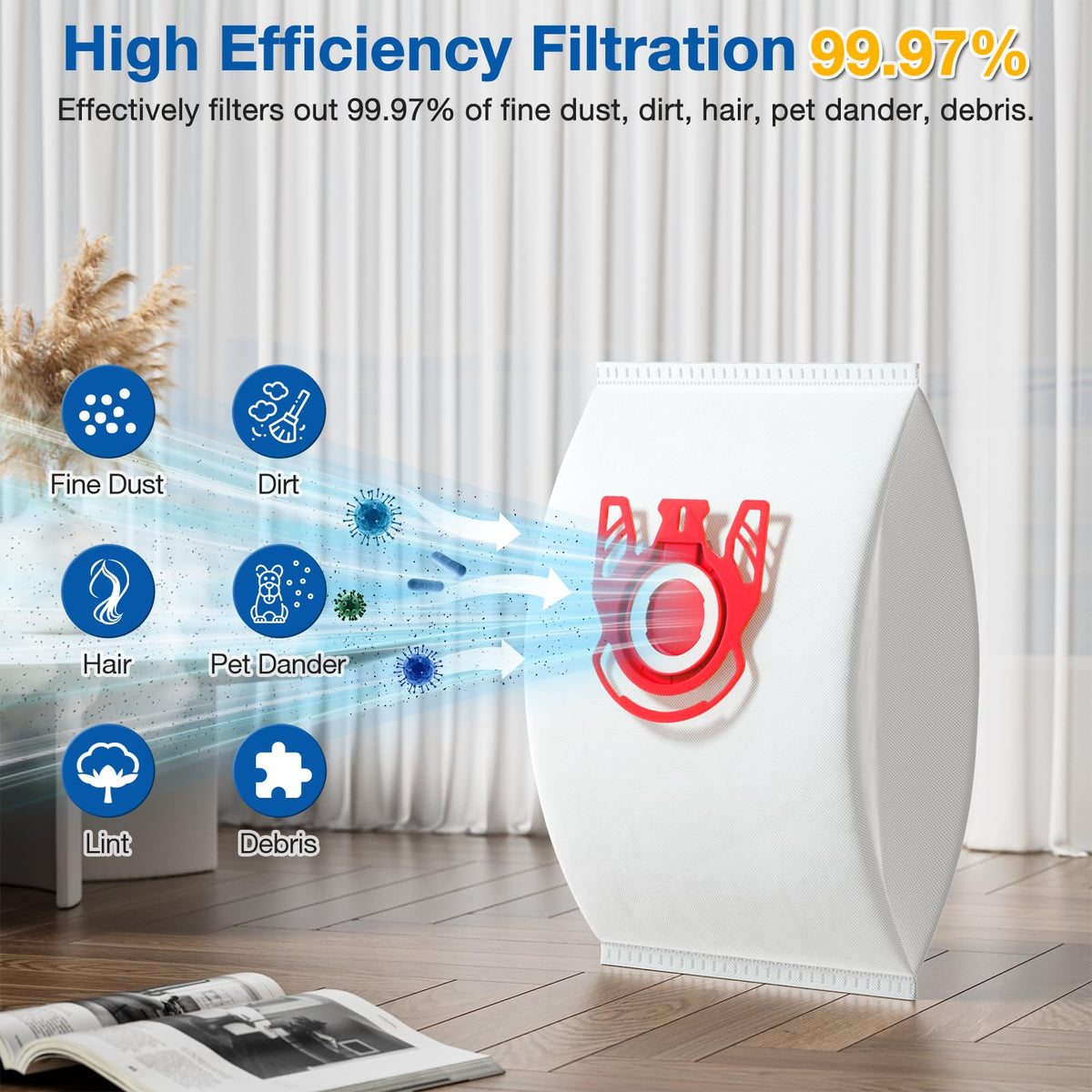 LINNIW self-locking collar design prevents dust leakage during disposal.