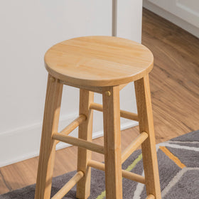 Linon barstool natural finish complements various decor styles.