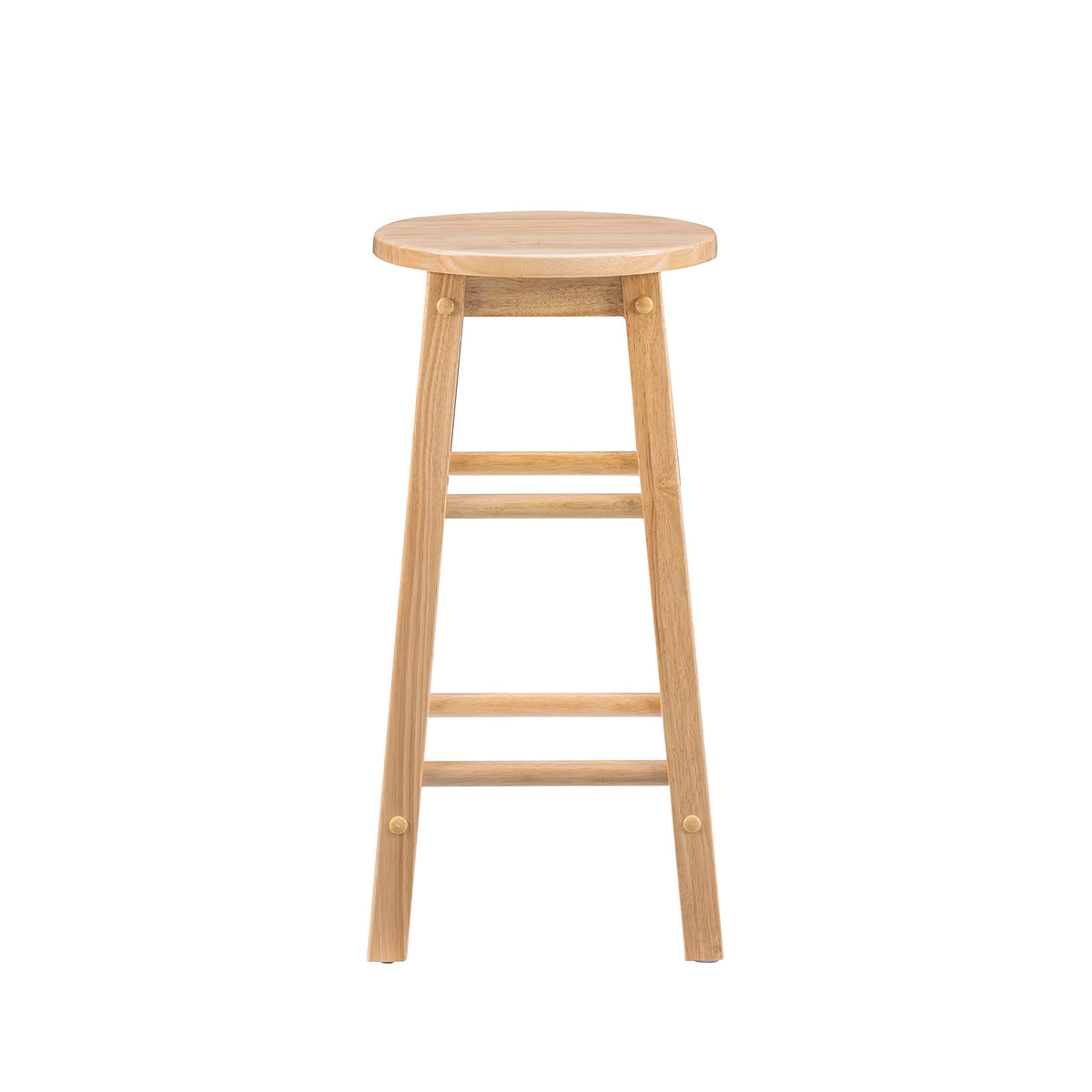 Linon barstool round seat offers comfortable seating.