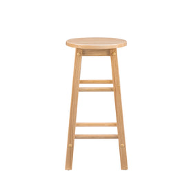 Linon barstool round seat offers comfortable seating.