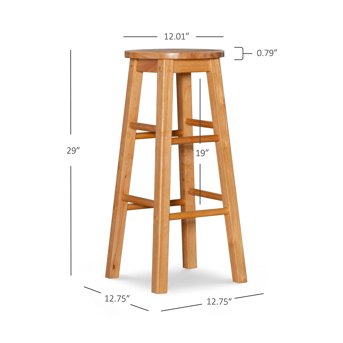Linon barstool with solid wood legs, showcasing durable construction for everyday use.