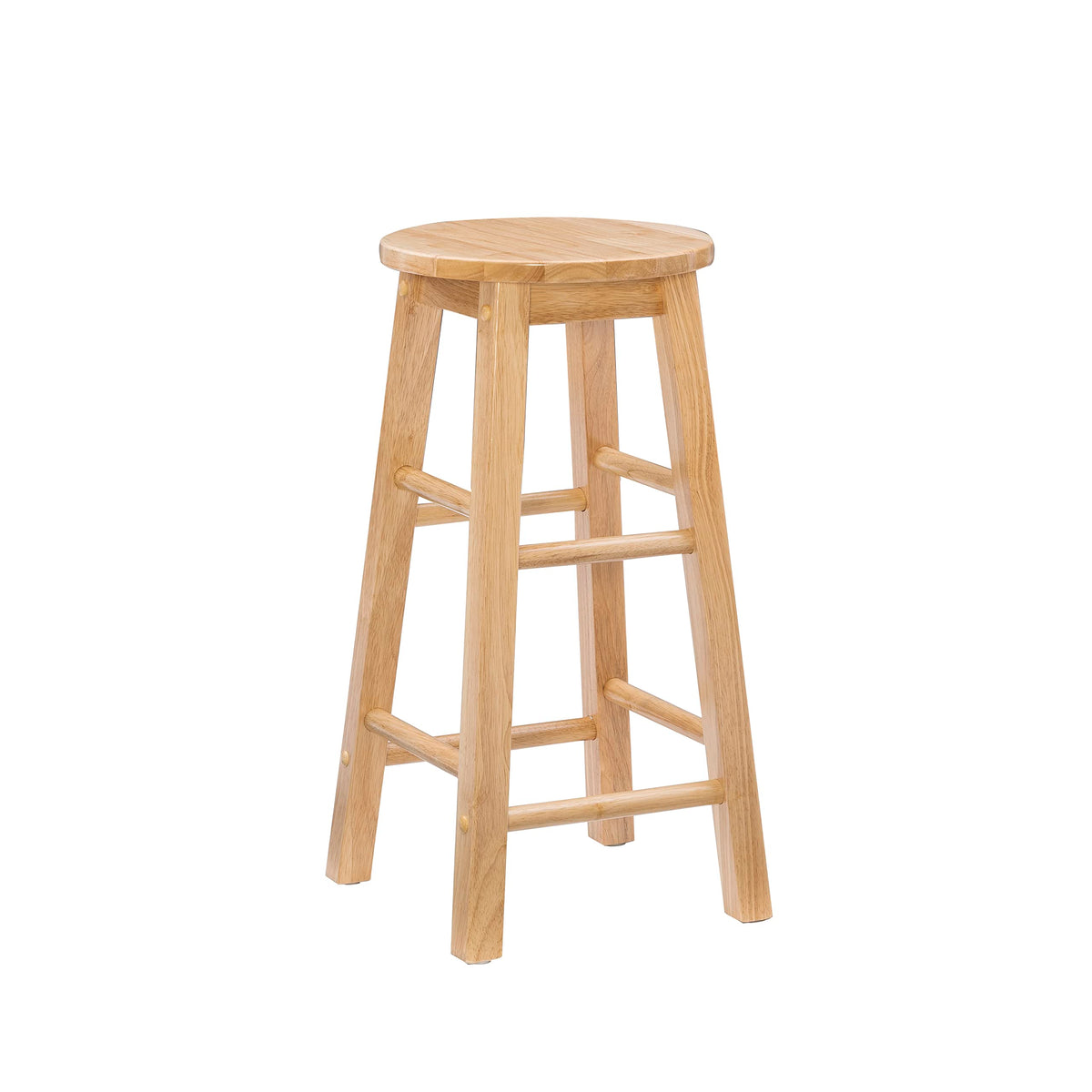 Linon natural barstool round seat with durable wood finish.