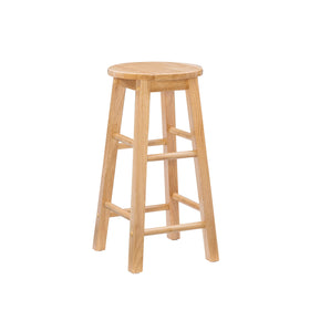 Linon natural barstool round seat with durable wood finish.