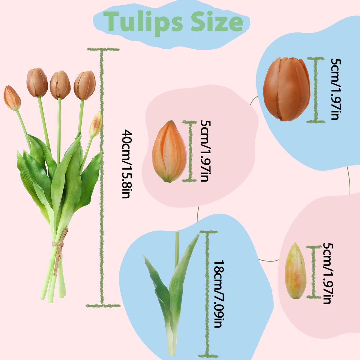 LINSIE coffee artificial tulips are waterproof and UV resistant for outdoor wear.