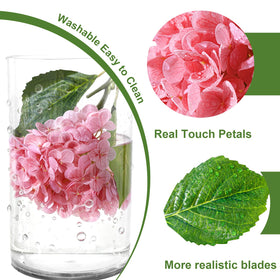 LINSIE pink hydrangea stems standing about 19.7 inches tall for vases.