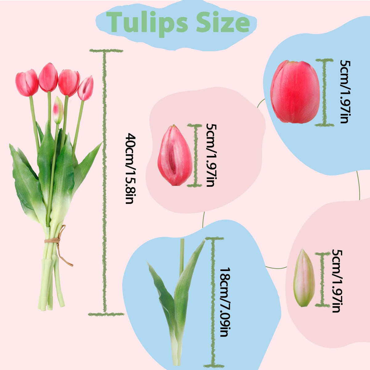 LINSIE outdoor-ready tulips are waterproof and UV resistant for patios.