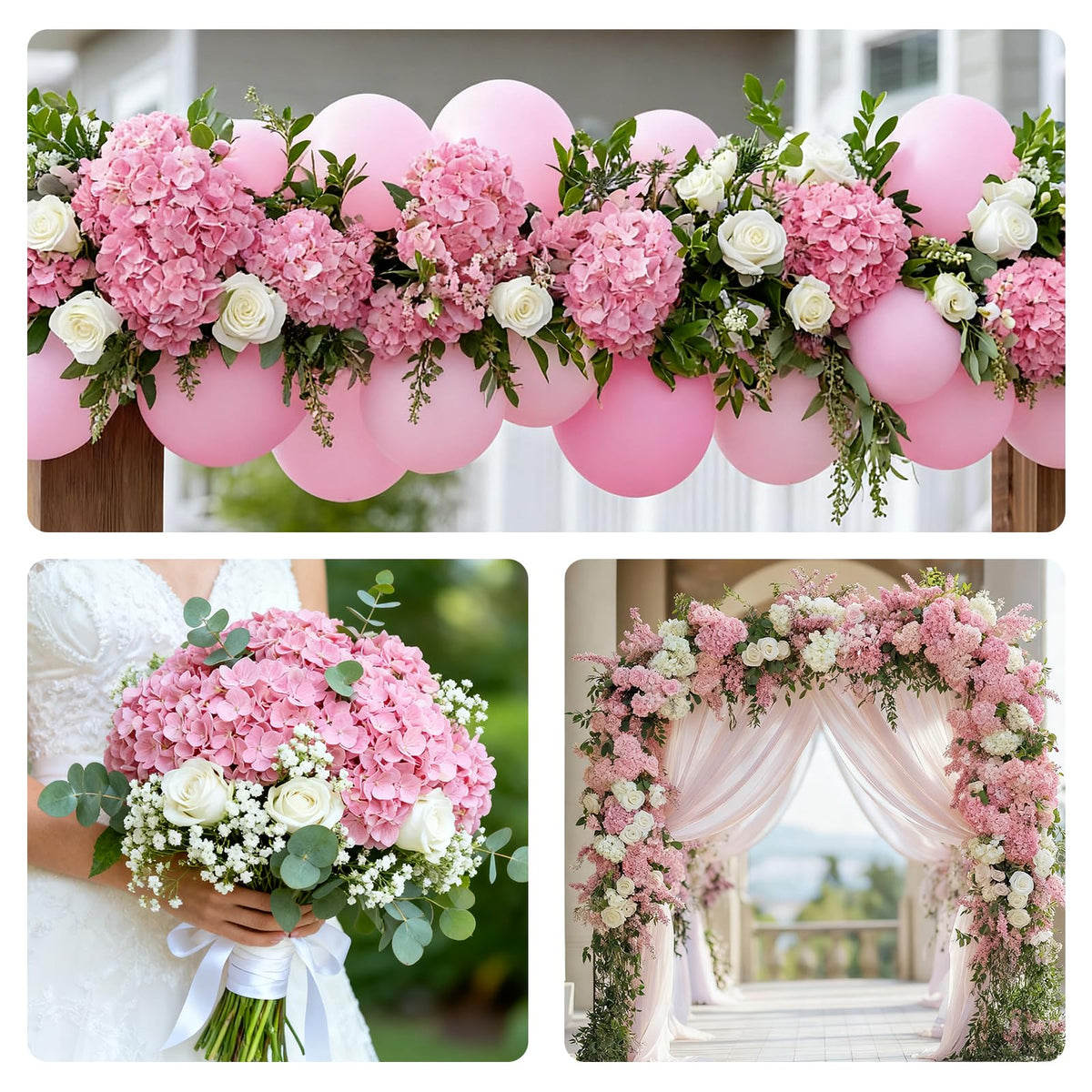 LINSIE pink hydrangea suitable for table top or hanging decor in shade.