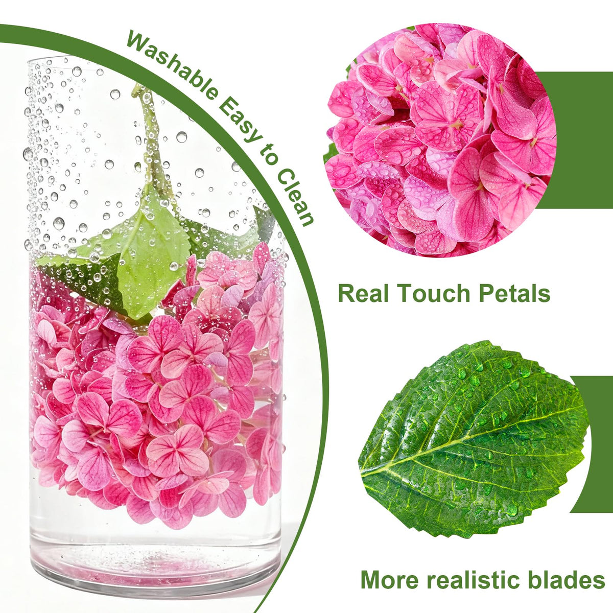 LINSIE rose-pink hydrangea 19.69-inch stems ready for tall vases.