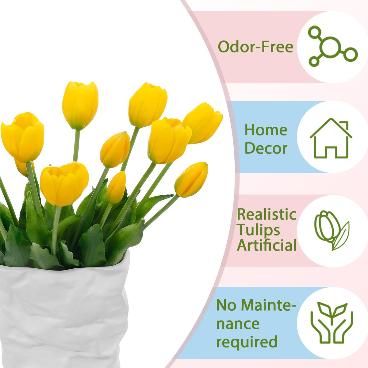 LINSIE tulips snap-on petals enable easy restoration after transit.