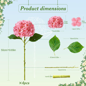 LINSIE waterproof hydrangea bouquet with bendable stems for versatile layouts.