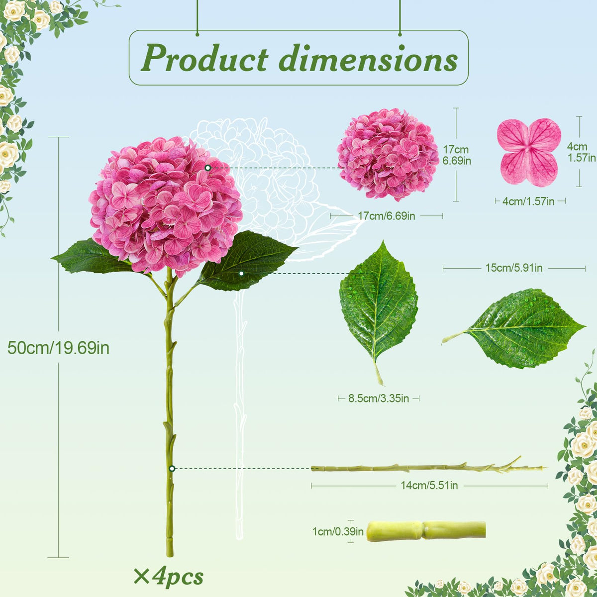 LINSIE waterproof hydrangea for outdoor decor and shade-friendly displays.