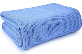 Linteum Blue Hospital Thermal Blanket 66x90 inches provides reliable warmth and patient comfort.