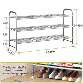 LINZINAR bottom raised space creates extra shoe storage for seasonal items.