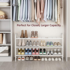 LINZINAR metal shoe rack close-up highlights durable, rust-resistant finish.