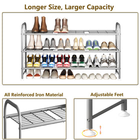 LINZINAR versatile rack stores shoes and other items, reducing clutter.
