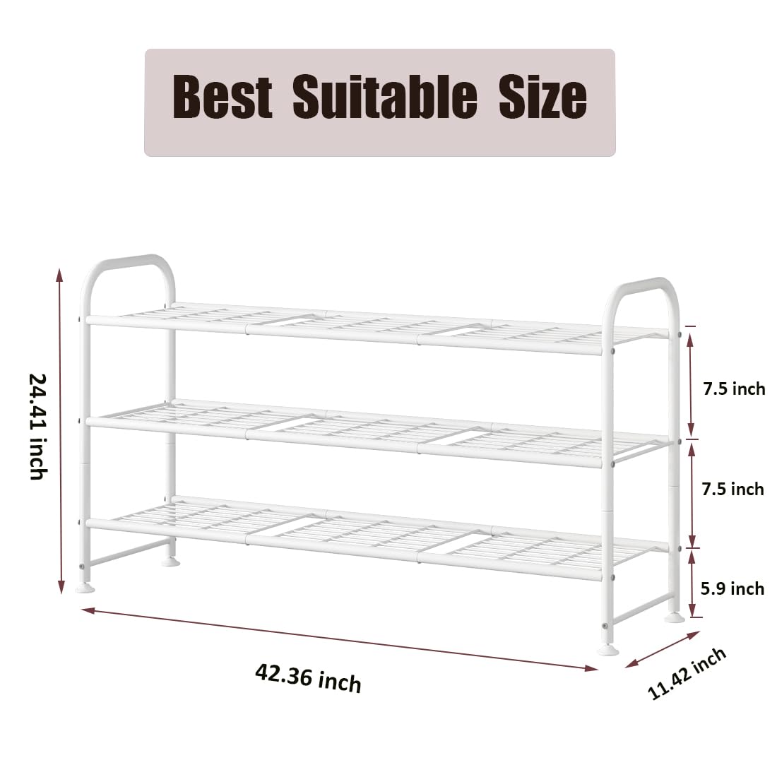 LINZINAR shoe rack bottom-space design enables extra storage beneath shelves.