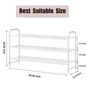 LINZINAR shoe rack bottom-space design enables extra storage beneath shelves.