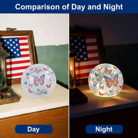 Timer-enabled, battery-operated night light suitable for home celebrations.