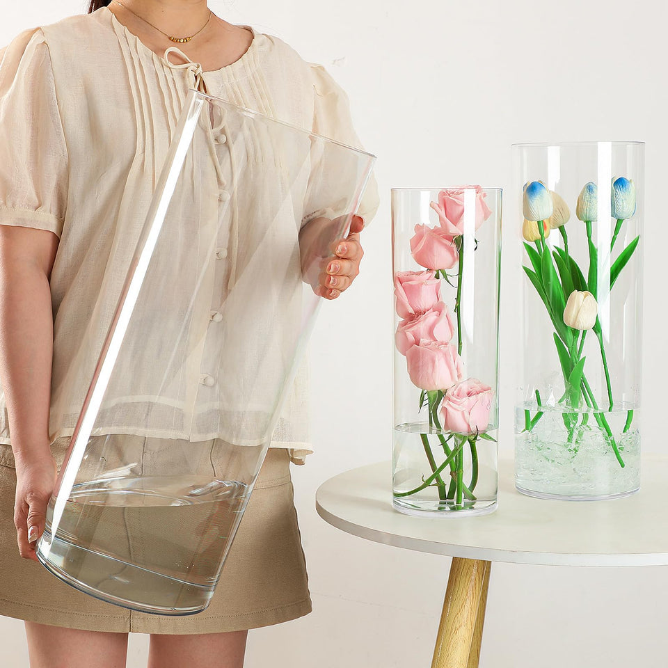 Liotww extra-large floor vase 20in, bold centerpiece display.